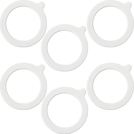 6 Pièces Rondelles, Joints de Bocal en Silicone Universelles Convient aux Bocaux en Verre, Bocaux Scellés Faits Maison, etc.(Diamètre Intérieur 6,7 cm, Diamètre Extérieur 9,3 cm, Blanc) (1/5)