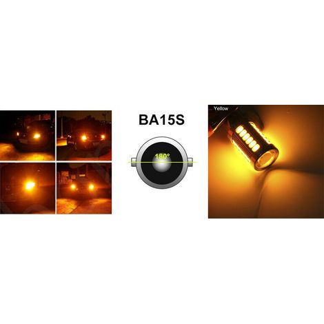 LED-Lampen, 33 SMD, mit Linse, BA15S 1156 (P21W), 12 V, oranges Licht