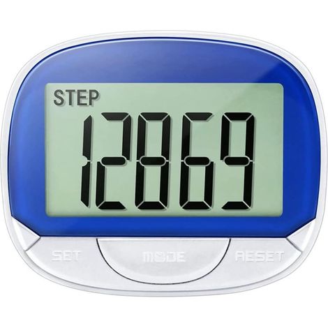 Podomètre 3D Compteur De Pas for La Marche, Tracker De Pas Portable, Compteur De Pas Précis avec Grand Écran-Bleu Lecture Précise (1/5)