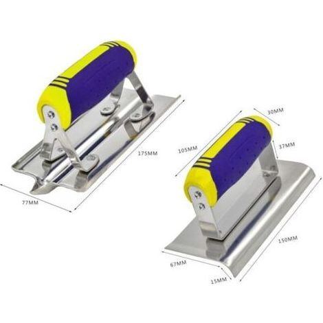 Lntyq – Truelle de piscine en acier inoxydable – Bordureuse et rainureuse pour béton – Kit de finition pour maçonnerie, ciment et stuc (1/5)
