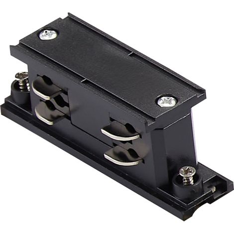 Connecteur droit mini noir rail triphasé Polux 327826