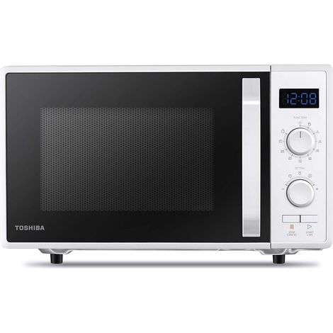 Toshiba MW2-AG23P(WH) 3-in-1 Forno a Microonde con Grill e Cottura combinata, 23 L, Piatto Girevole con Memoria di Posizione, Timer, Luci LED Integrate, 900 W, Grill 1050 W, Programma pizza, Bianco (1/4)