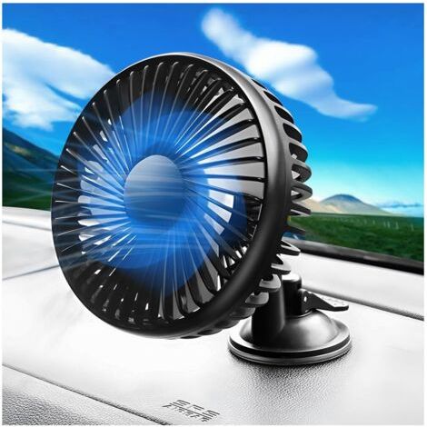 BUNTHAUS AIMOONSA Ventilateur Auto, 3 Niveaux De Vitesse Ventilateur De Refroidissement Avec Réglable à 360 °, Refroidissement Silencieux Ventilateur Portable, Pour Été Voiture SUV (Ventouses) (1/5)
