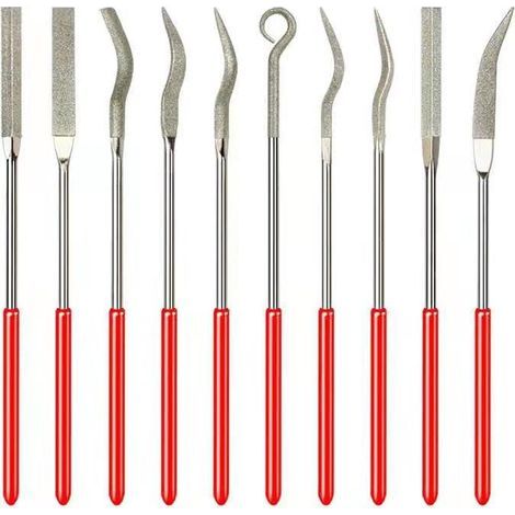 10 limes irrégulières, outils de sculpture et de meulage pour le travail du bois, limes plates, limes d'ébavurage, limes de polissage, limes à main, outils d'artisanat de bijoux (1/3)