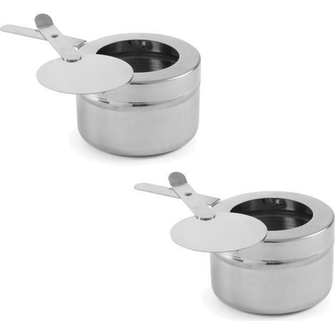 Contenitore in acciaio con coperchio per combustibile in pasta per scaldavivande set da 2 A - Hendi 470527