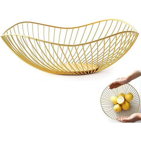 1 Corbeille à fruits, design géométrique, métal, ventilation, salon cuisine (1/4)