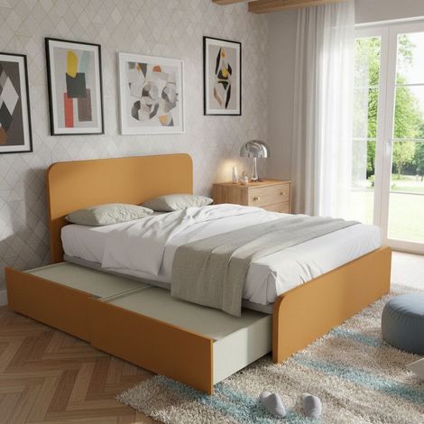 Letto matrimoniale 160x200 con cassettoni - Design italiano e montaggio facile - Zolfo