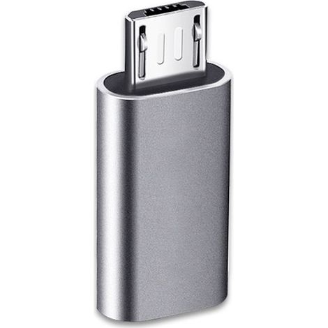 Adaptateur USB-C vers Micro-USB Lot de 2 pièces, connecteur argenté compatible Galaxy, Mate et PC