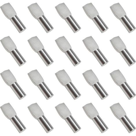 50Pcs Taquet Etagere,Support d'Étagère Étagère Broches Cheville Etagere Supports de Plaque en Métal Nickelé pour Armoire, Bureau et Étagère- 5mmX19mm