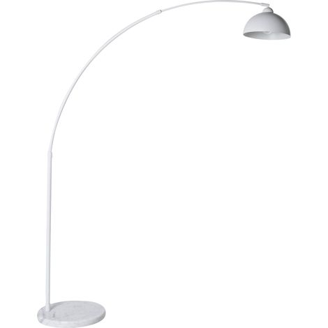 Floor Lamp White Marble Base Metal Frame Adjustable Shade Arc Modern Style Living Room Bedroom CAGAYAN