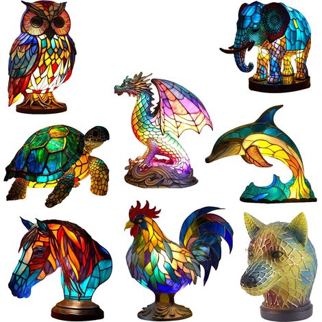 Lampe de bureau animal, lampe de chevet animal de dessin animé, décoration intérieure, lampe de table pour salon ou chambre (1/5)