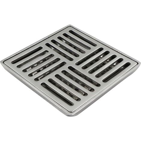 BRAVIX Bonde de douche carrée en acier inoxydable anti-odeur pour toilettes, salles de bains, cuisines, etc. (100 x 100 mm, argenté)