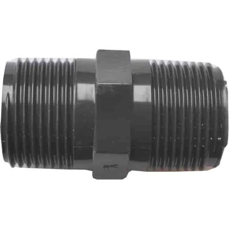 Raccord PVC Double 3/4", Mamelon PVC Fileté, Plomberie Piscine & Arrosage (1/3)