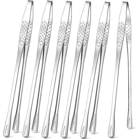 Pinzas para barbacoa coreanas de acero inoxidable de 27 cm (6 unidades),Pinzas japonesas para barbacoa,ensaladas y otros alimentos (1/5)