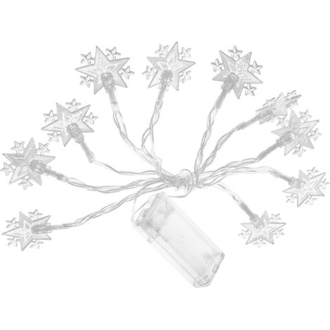 Guirlande lumineuse de 3 pièces de 1,6 m (5,2 pi) avec 10 DEL en forme d'étoile à 5 branches, couleur chaude, idéale pour Noël, cour et fêtes. (1/5)