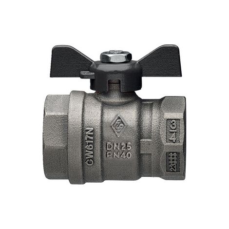 Valvola a sfera a passaggio totale ff farfalla in alluminio 1" DN 25 PN 40RB