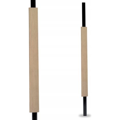 Balustre - 90 cm - Chêne - Acier inoxydable noir - Design moderne et durable