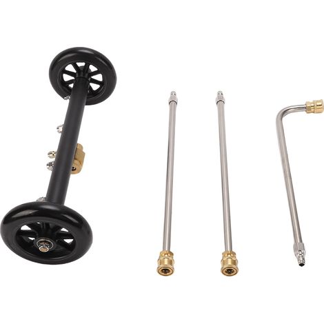 Accessoire de nettoyeur haute pression de 40 cm (16 pouces) pour châssis avec raccord rapide 6,35 mm (1/4 pouce), nettoyeur haute pression 2 en 1 de 4400 PSI avec balai à eau pour le nettoyage du dess (1/5)