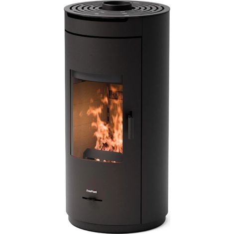 stufa a legna ermetica ventilata freepoint "eos 9 wood air t2" nero 9 kw (1/4)