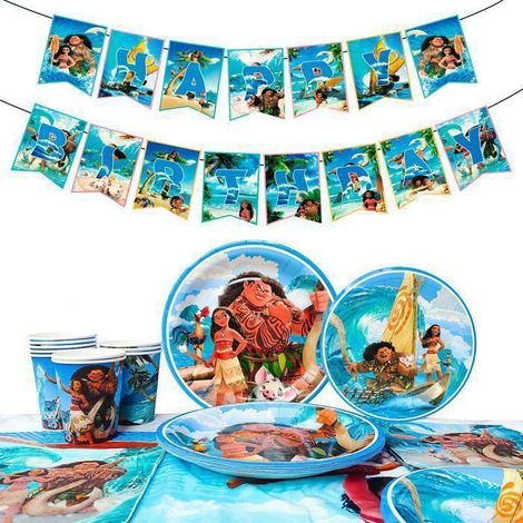 Decorazione di Festa - INBOXXARTY - Moana - Stoviglie di carta - Multicolore - Bambino