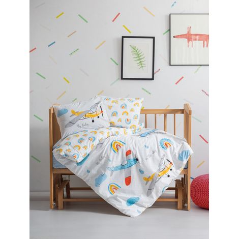 Funda nórdica, funda nórdica, ropa de cama Set 100% Algodón Azul