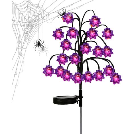 Guirlandes lumineuses solaires d'Halloween pour l'extérieur : branches d'arbre, piquets pour pelouse, porche, terrasse (1/5)