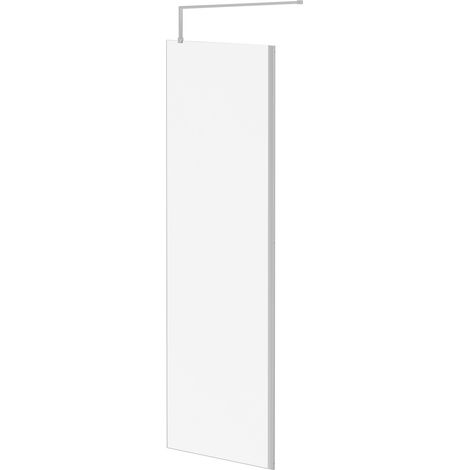 Pacco 10mm Clear Glass Polished Chrome 2000mm x 700mm Walk In Shower Screen including Wall Channel and Support Bar (1/5)