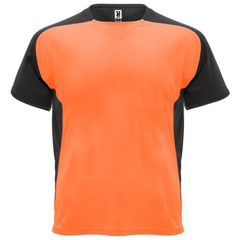 Camiseta técnica de manga ranglán y cubrecosturas a tono BUGATTI ROLY M Naranja Fluor/Negro