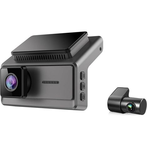 Cámara de tablero de 3.16" con grabación dual, wifi, video HD 2K+1080P y detección de movimiento para instalación en parabrisas delantero. (1/5)
