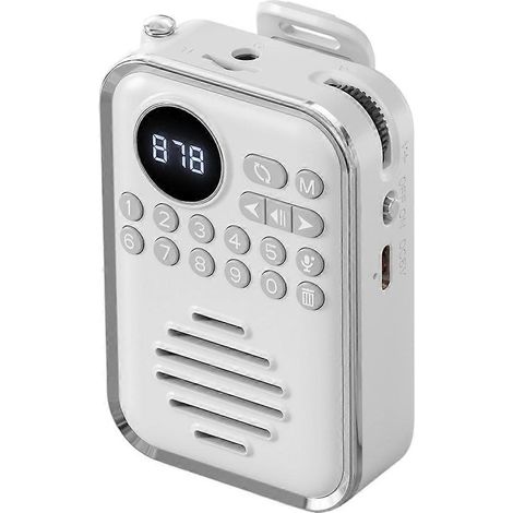Mini radio FM avec écran HD, récepteur radio numérique, haut-parleur Bluetooth sans fil, enregistreur vocal, lecteur de carte TF rechargeable. (1/5)