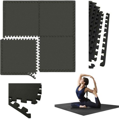 60 cm x 60 cm EVA Weichschaum Bodenmatten – Gym Bodenbelag Set, EVA Puzzle Fliesen Schutzboden Set – Bodenschutz, Oberflächenschutz/Unterlagematte für Fitnessstudio, Garage oder Werkstatt