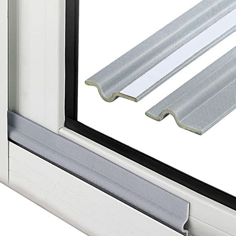 Boudin de porte en forme de T gris de 299,7 cm pour fenêtres et portes, boudin de porte auto-adhésif en mousse de polyuréthane (1/5)
