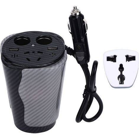 Convertisseur Voiture 150W avec Éclairage LED, Commande Vocale, Ports USB et Prise 220V (12V/220V) en Aluminium (1/5)