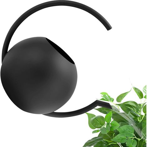 Arrosoir en métal mat pour plantes d'intérieur, noir, décoratif et résistant aux rayures, 1000 ml, idéal pour une utilisation intérieure et extérieure, au jardin et à la maison. (1/5)