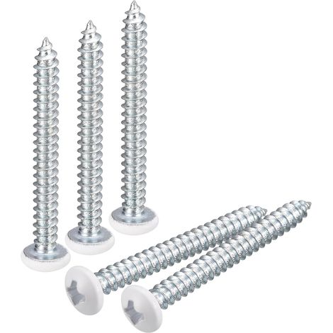 Lot de 25 Vis Autotaraudeuses Blanc ST4x35mm - Tête Phillips, pour Travail Bois et Bricolage (1/5)