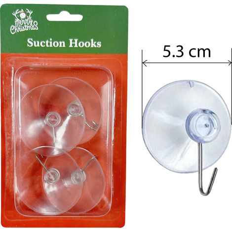 6Pcs Suction Cups Metal Hooks 5.3cm (1/4)