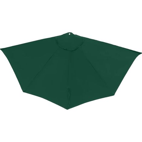 Toldo parasol, material impermeable, fácil instalación, verde oscuro, media sombrilla de 2,7 m (1/2)