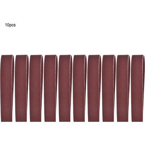 Schleifbänder, 10-teiliges Sortiment an Aluminiumoxid-Schleifbändern, 760 x 25 mm / 30 x 1 Zoll, Schleifbandset zum Schleifen und Polieren von Holz und Möbeln (600) – Crezuo