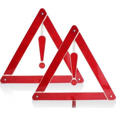 Sollbry Triangles de Signalisation pour Auto 2PCS Triangle Plaque d'Avertissement Réfléchissant et Boîte de Rangement pour Véhicules à Moteur Triangle de Sécurité Rouge (1/5)