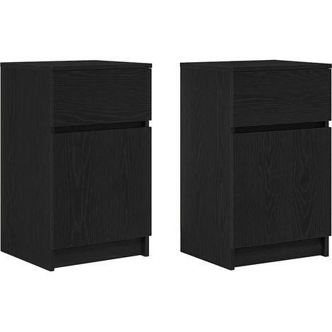 Maison Exclusive - Comodini 2pz Neri 39x35x65 cm in Legno Multistrato