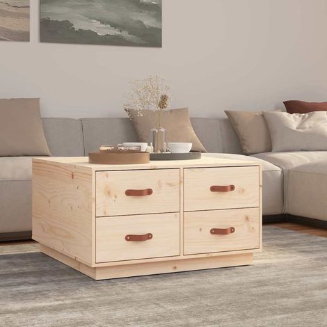 vidaXL Table basse 80x80x45 cm Bois massif de pin (1/5)