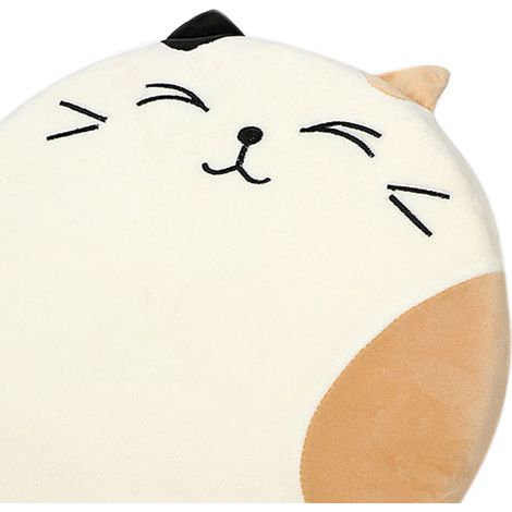 Coussin rond blanc imprimé dessin animé, matelas futon moelleux à garnissage élastique, respirant et doux, idéal pour salon, coussin décoratif sans couture, rembourrage confortable. (1/4)
