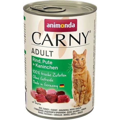 Animonda Carny Adult Katzennassfutter getreidefrei 400 g Rind, Pute & Kaninchen Nassfutter Katze (1/3)