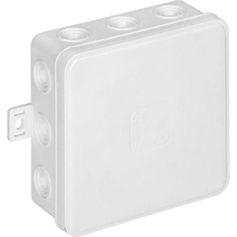 Boite de Dérivation en Saillie 12 Entrées 100x100x41 mm - Blanc - SILAMP