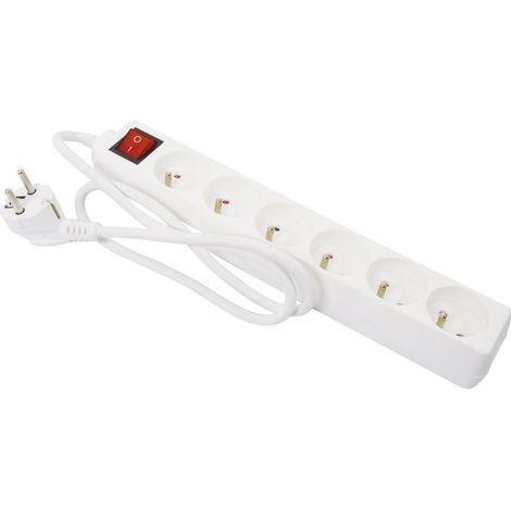 Bloc 6 prises 16A+T avec interrupteur Câble 1 m
