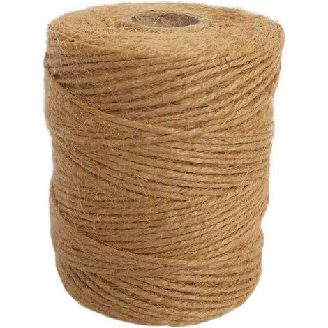 Corde de jute à trois brins (100 mètres), 2 mm d'épaisseur, convient pour la décoration, le jardinage, les fleurs, l'artisanat, l'emballage et le conditionnement - marron (1 paquet)