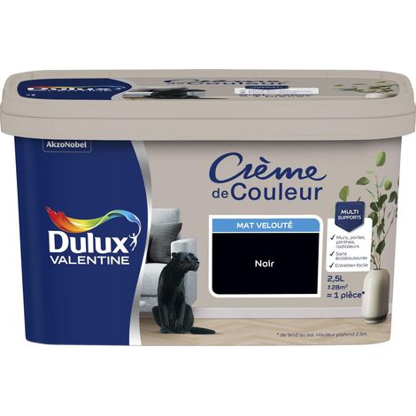 Peinture Crème De Couleur Mat Noir 2,5 L - Dulux Valentine