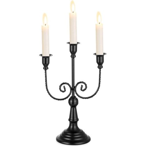 Candelabro vintage a 3 bracci da 29,5 cm - Elegante decorazione per Halloween e per l'uso quotidiano. (1/5)