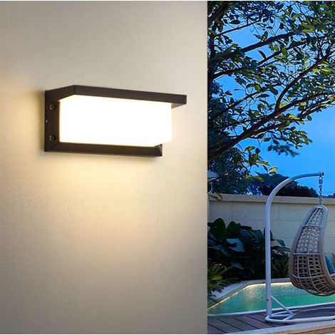 Aplique de pared LED con sensor de movimiento, aplique de exterior moderno, aplique de pared de 22 W, aplique cuadrado de exterior, adecuado para patio/jardín/puerta de entrada (luz cálida) (1/5)