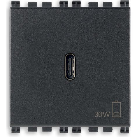 VIMAR - 19298 Alimentatore USB C 30W PD grigio